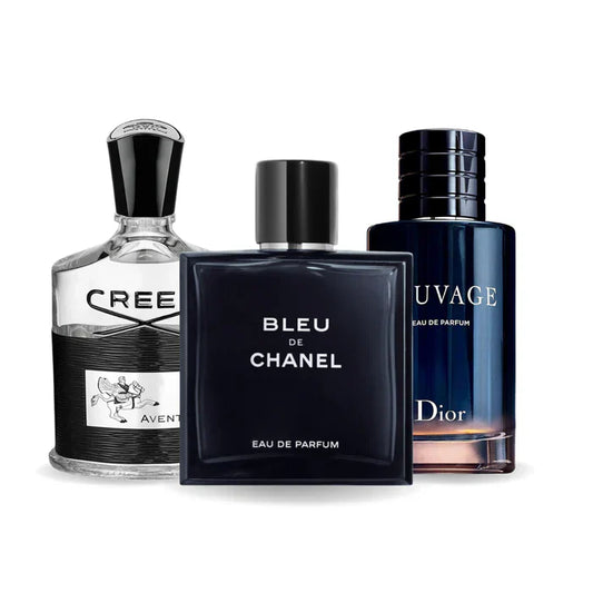 KIT 3 Perfumes: Creed AVENTUS, BLEU DE CHANEL and Dior SAUVAGE 100ml