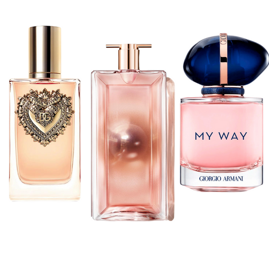 KIT 3 Perfumes: Dolce &amp; Gabanna Devotion, My Way Giorgi Armani, and Lancôme Idôle 100ml